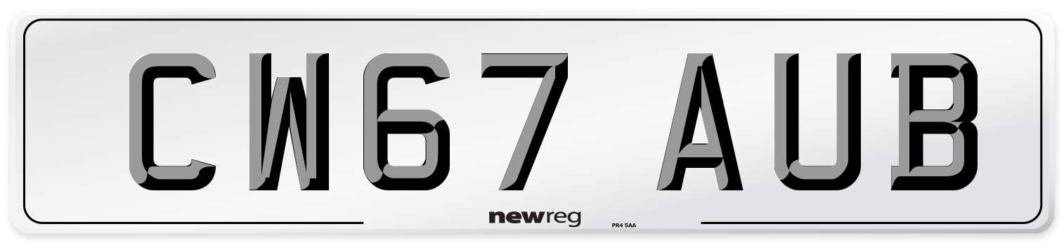 CW67 AUB Number Plate from New Reg